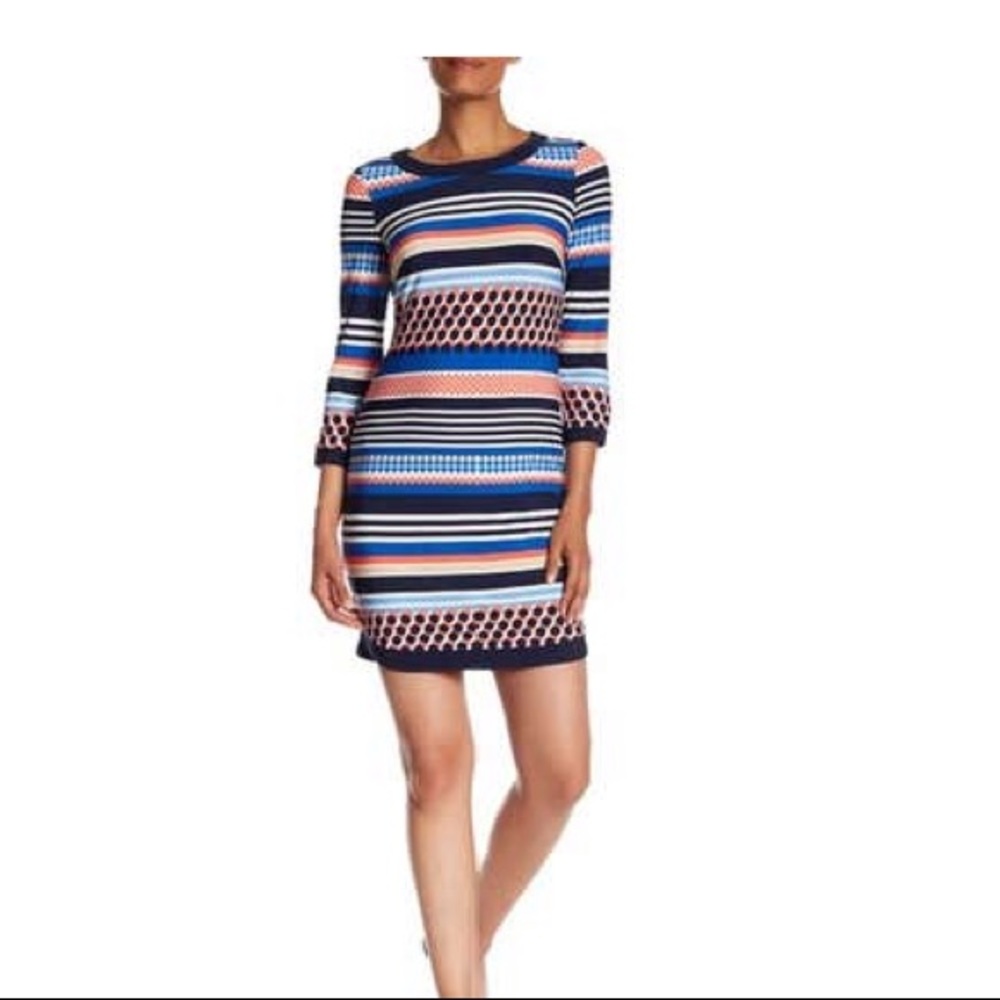 Vince Camuto Dotted Stripe Jersey Dress